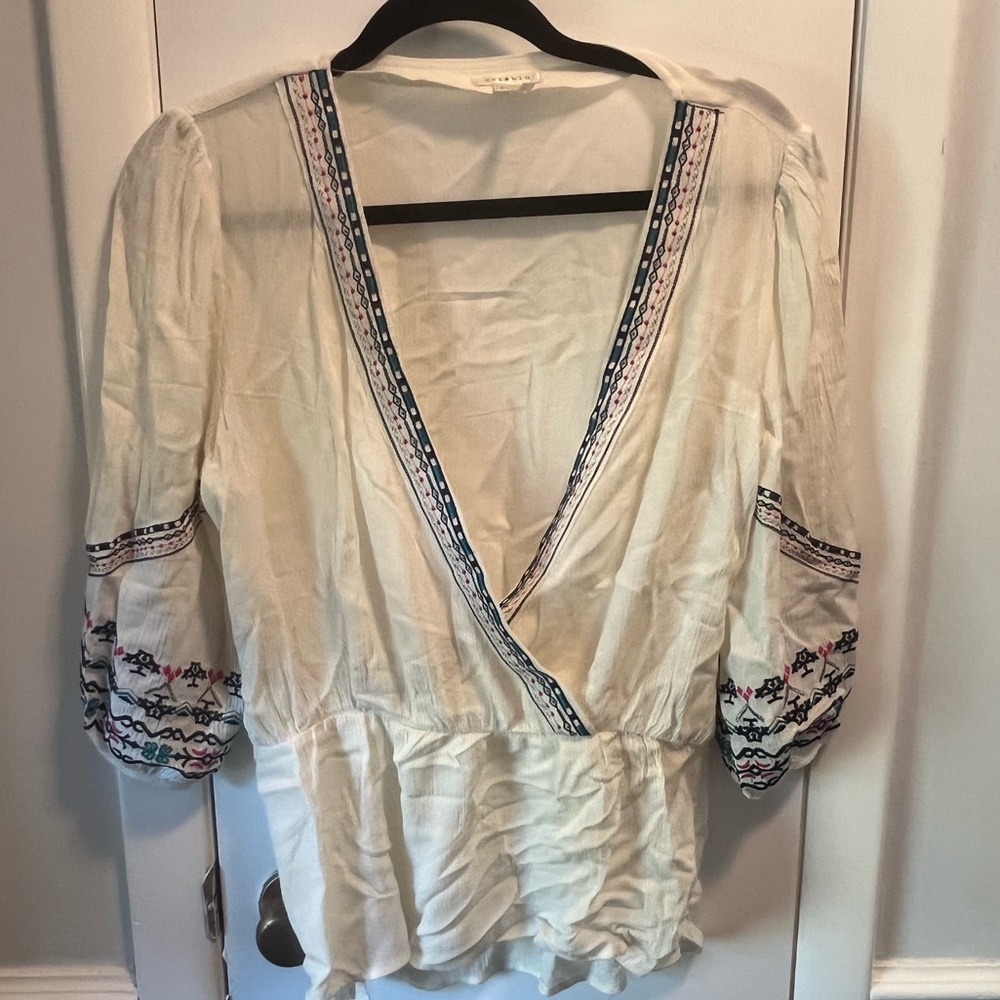 Soieblu Peplum Wrap Top - Large